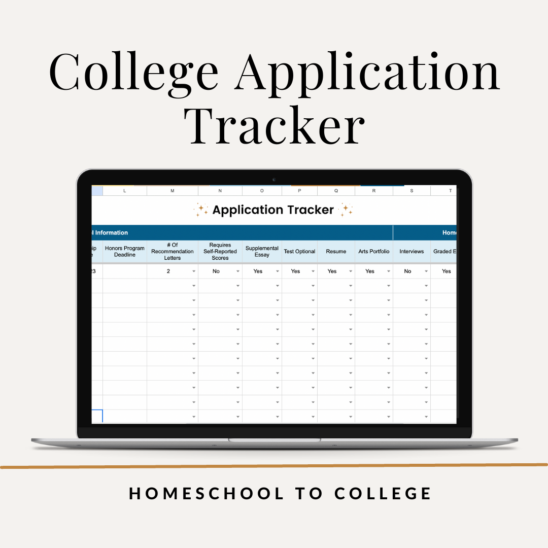 Homeschool College Application Tracker